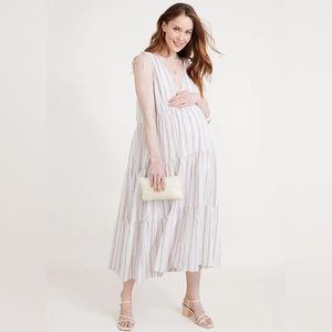 HATCH Maternity The Erika Dress In Ivory Stripe NEW Size 1